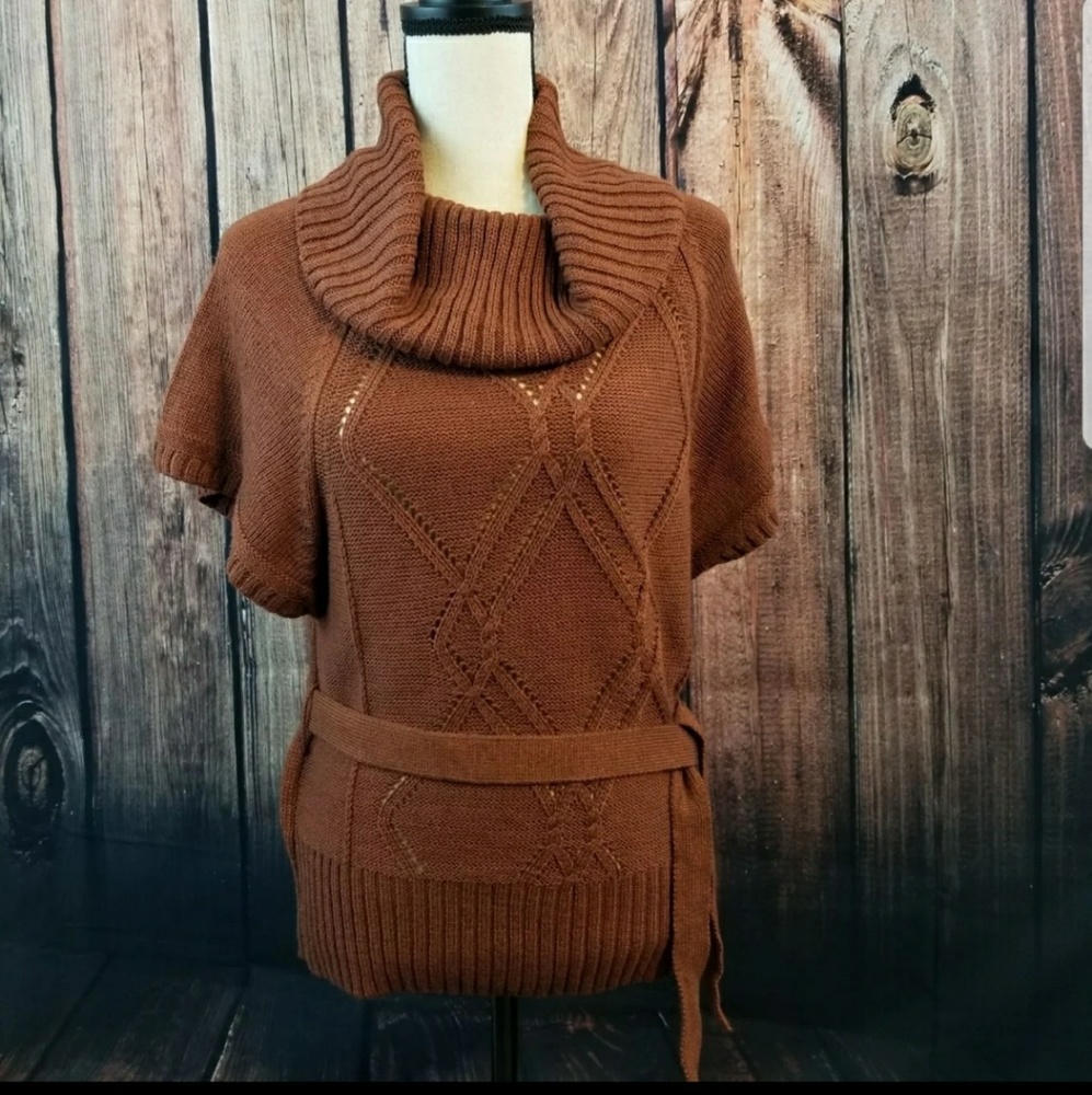 Burnt orange cowl neck sweater